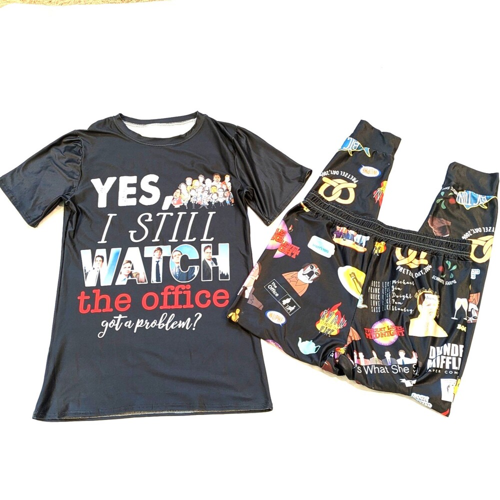 The Office TV Show Novelty Pajama Lounge Set AOP Unisex Shirt & Joggers READ
